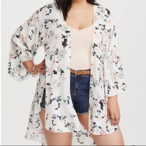 Torrid plus size floral kimono|lightweight|open
